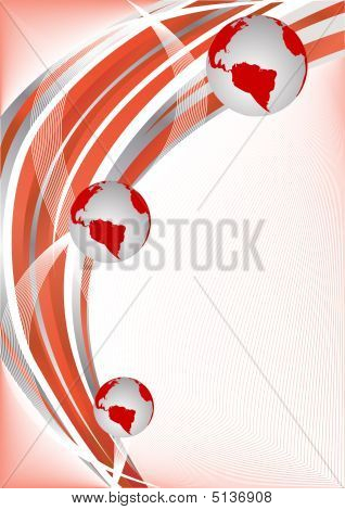 Vektor red abstract Background with Globus