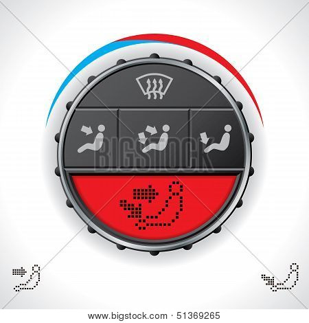 Multifunctional Car Clima Control With Red Display