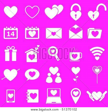 Love Icons On Pink Background