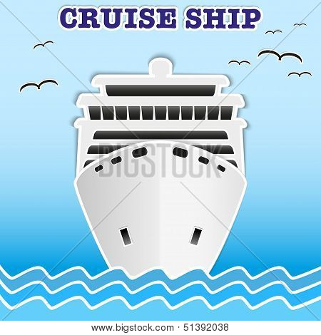 Illustration of sea cruise passenger liner.