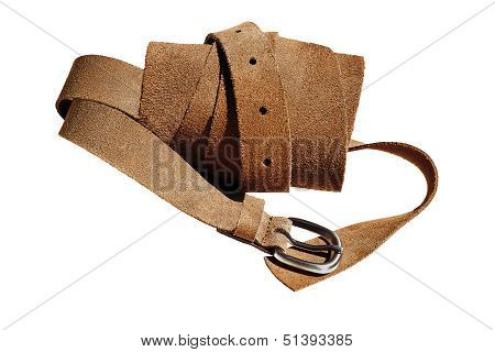Closeup  View Of Suede Rolled  Belt