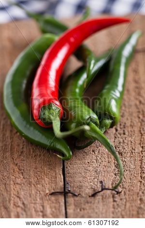 Red And Green Chili Peppers