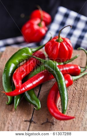 Red And Green Chili Peppers
