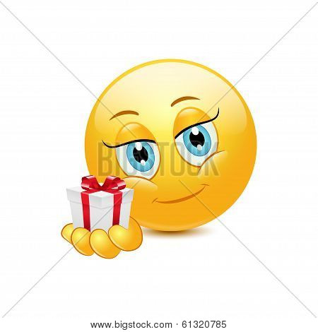 Emoticon giving gift