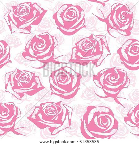 Seamless Pink Flower Background