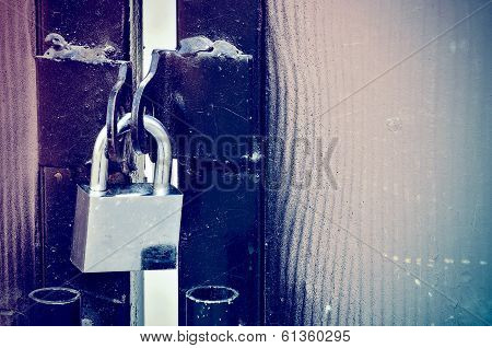 Closed Metal Lock Door