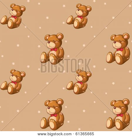 Illustration of a seamless design with teddy bears