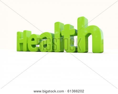 Word health icon on a white background. 3D illustration.