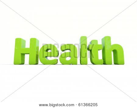 Word health icon on a white background. 3D illustration.