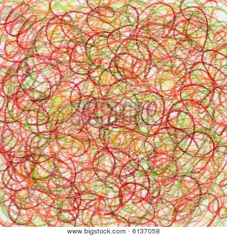 Rødt farvekridt Scribble abstrakt baggrund