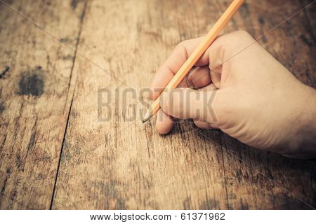 Hand Writing On Table