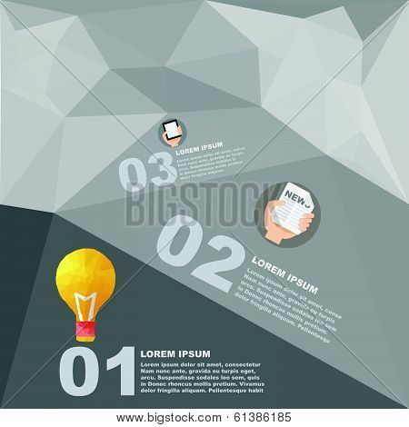 Vector Polygon Infographic Element With Flat Color