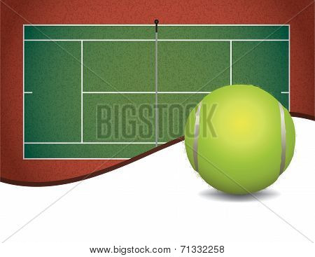 Tennis Court And Ball Background Illustration