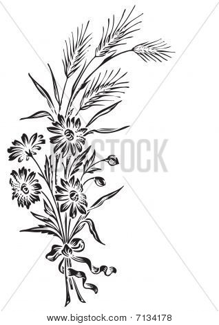 antikke blomster gravering (vektor)