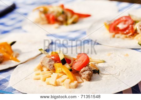 chef making tortilla