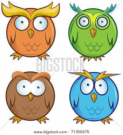 Owl Cartoon Set
