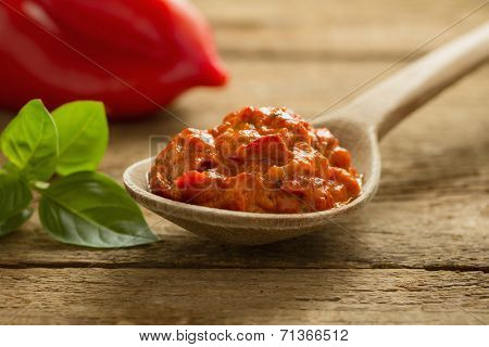 Ajvar, a delicious roasted red pepper and eggplant dish