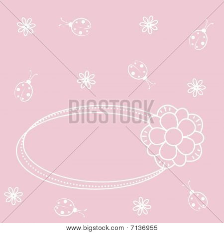 Cornice con fiori e coccinelle