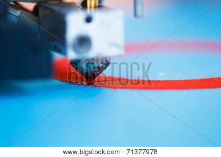 head of 3d printer in action
