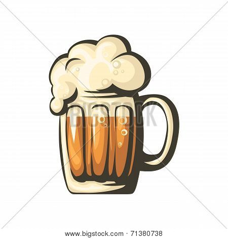 Isolated beer mug. Vector.