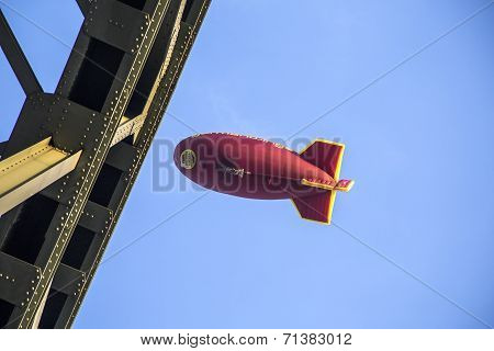 Airship With Germanwings Advertising