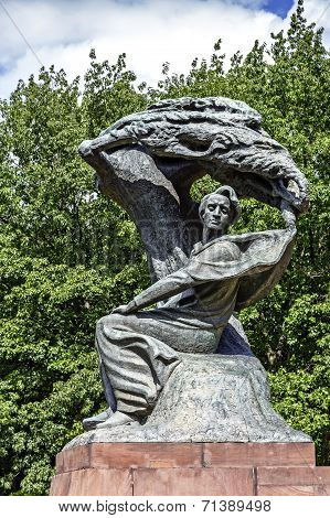 Monument To Chopin In Warsaw's Lazienki, Poland
