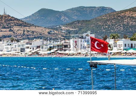 Bodrum, Turkey - June 24, 2014: Aerial View To The City. Bodrum Is Famous For Housing The Mausoleum