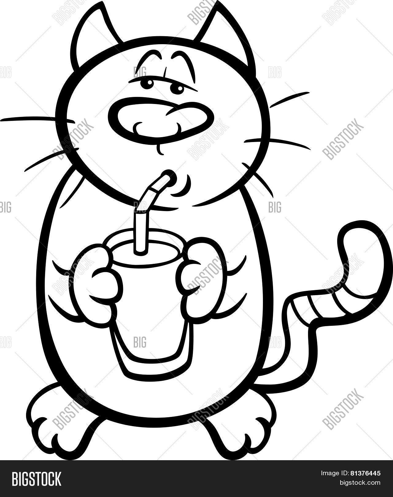 Cat Drink Milk Vector Photo Free Trial Bigstock