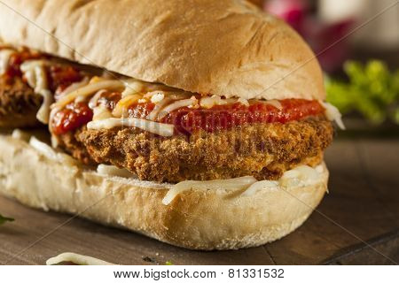 Hearty Homemade Chicken Parmesan Sandwich