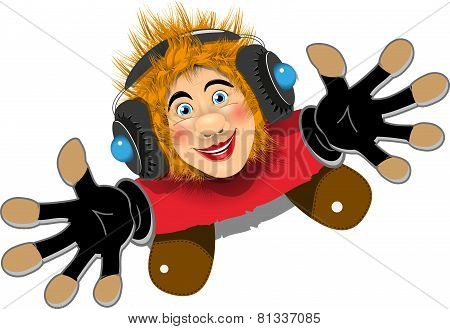 Cheerful Redhaired Dj