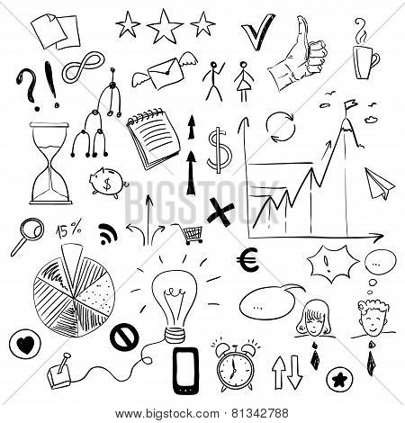 Set of business  doodles elements