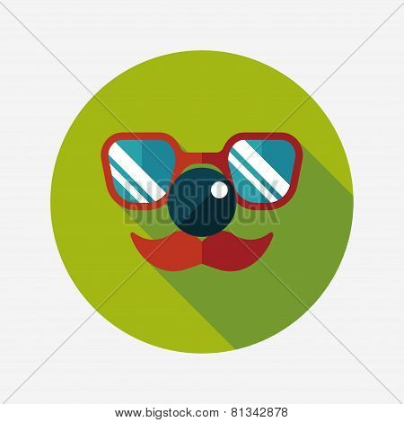 Birthday Mustache Props Flat Icon With Long Shadow,eps10