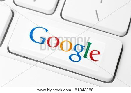 Keyboard with Google logotype