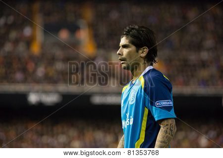 VALENCIA, SPAIN - JANUARY 25: Banega during Spanish League match between Valencia CF and Sevilla FC at Mestalla Stadium on January 25, 2015 in Valencia, Spain
