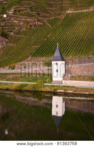 Old Ferry House At The River Mosel Near Trittenheim
