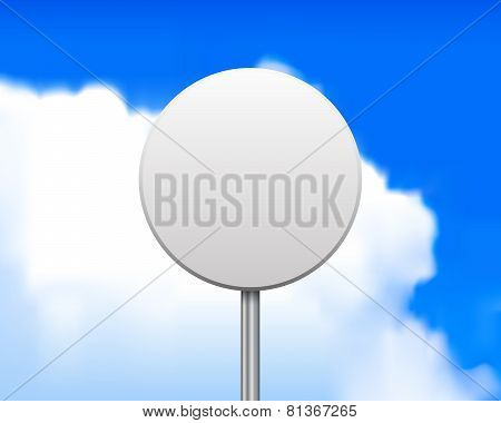 Blank round road sign