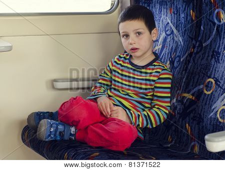 Child Travelling On Train