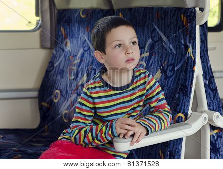 Child Travelling On Train