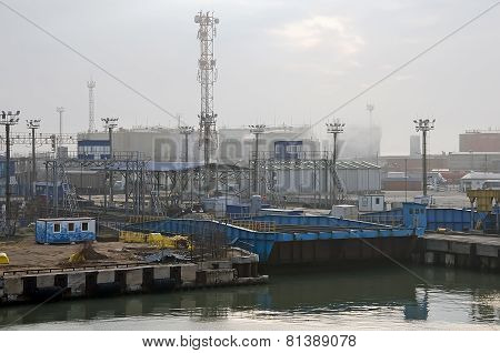 Train Ferry In The Port Of Kavkaz