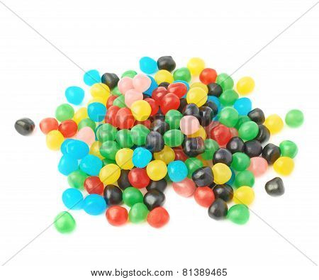 Pile of candy ball sweets isolated