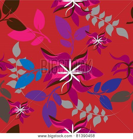 Seamless Floral Pattern Background - Illustration