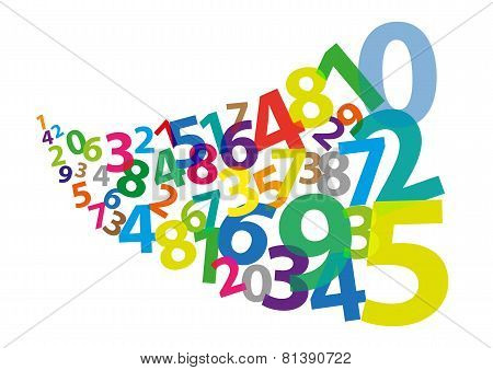Stylized Arabic Numerals as if Blown Away