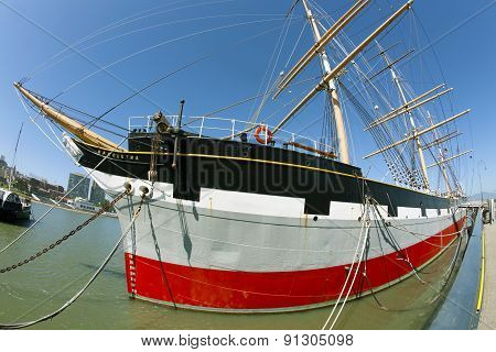 Vintage 1886 sailing ship Balclutha on public display