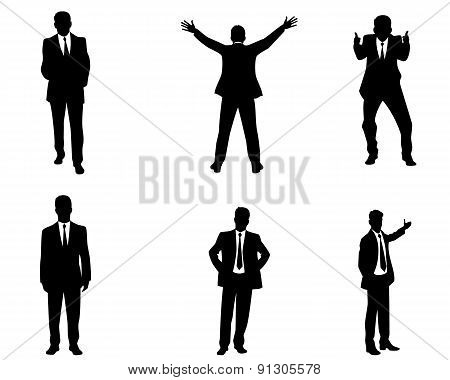Six Businessmen Silhouettes
