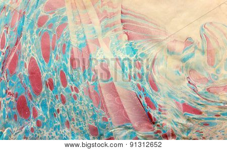 blue red spotted ebru