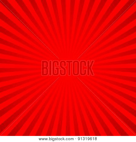 Red vector background of radial lines.