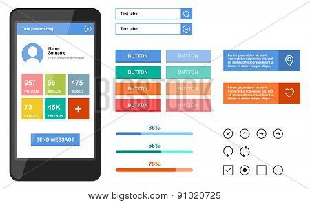 Simple mobile flat UI