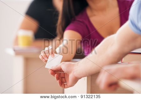 Passing The Answer Shit.