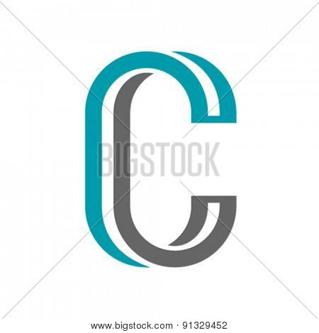 vector twisted letter C icon