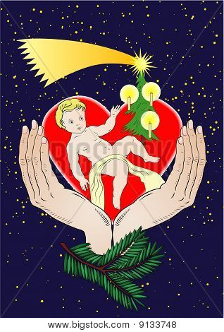 vetor Natal - menino Jesus Cristo